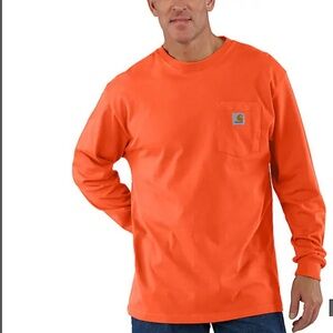 Carhartt Men's Orange Pocket loose long sleeve  pocketTee men’s size XL-NWT
